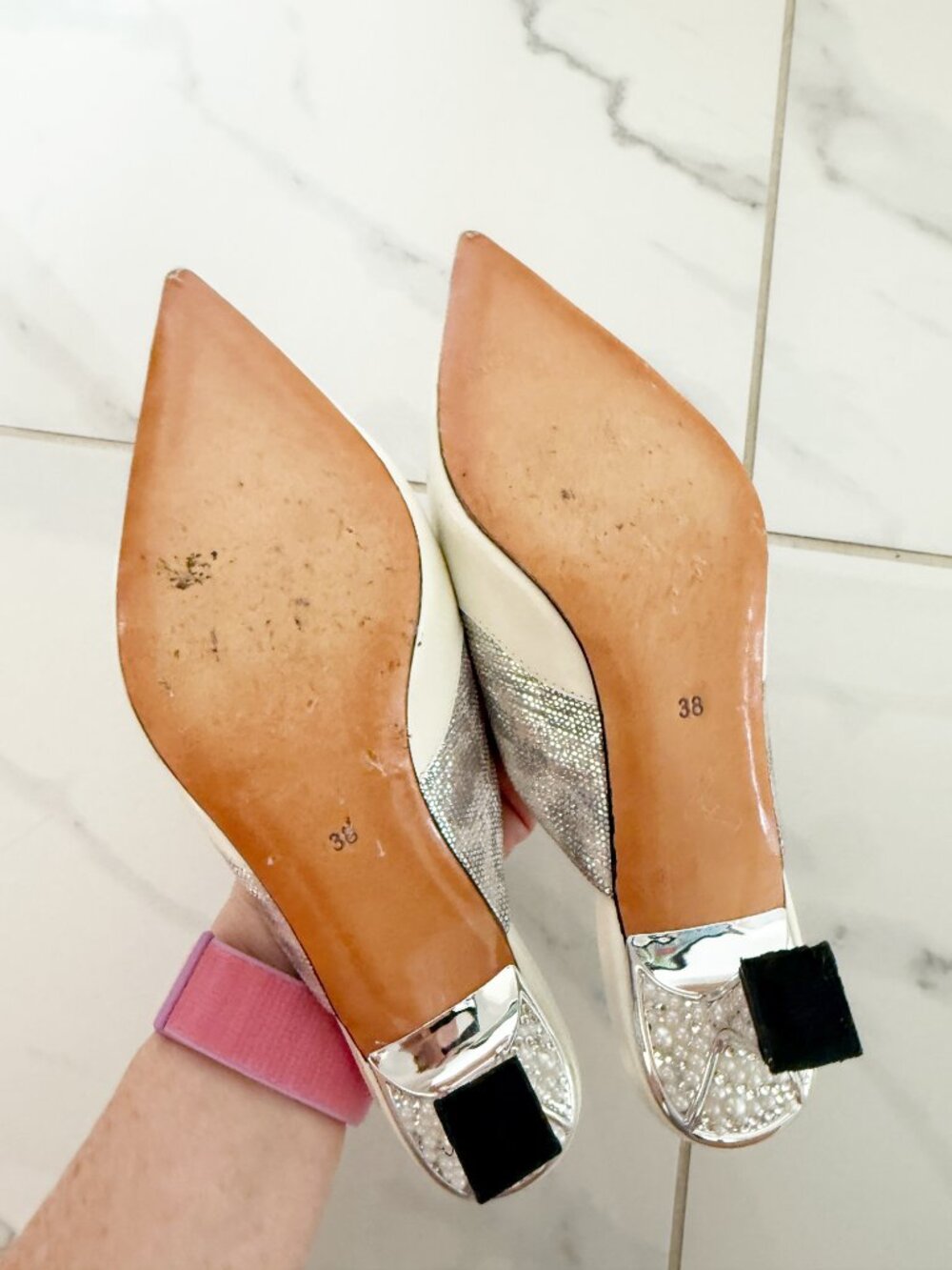A.b. poetique London Wedding Pearl Slide Pointed Toe Shoe Embellished 8 - Picture 15 of 16